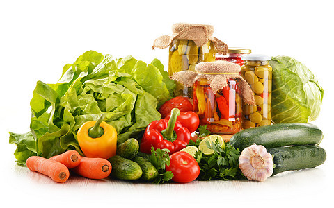 含有各种有机蔬菜的成分 在白色上隔绝胡椒购物杂货香菜饮食黄瓜产品厨房养分烹饪图片