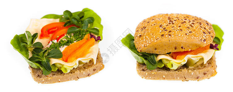 美味又健康的三明治面包辣椒食物小吃早餐蔬菜洋葱午餐图片
