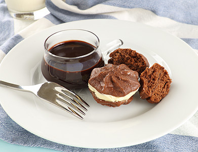 巧克力明星饼干美味奶油铺张育肥诱惑美食餐巾浪费食物味道图片