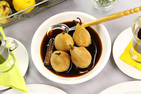 浸梨饮食美食营养食物烹饪肉桂午餐用餐味道杯子图片