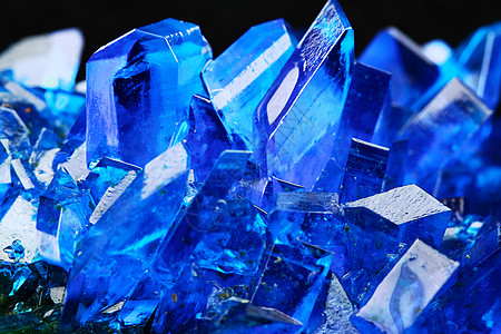 硫酸铜实验室地质学物理蓝色玻璃硫酸奢华化学矿物宏观图片