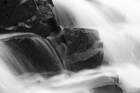 瀑布黑白流动岩石运动风景黑色公园石头速度白色溪流图片