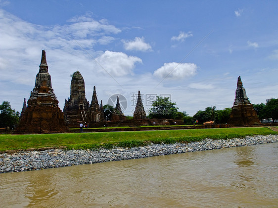 泰国Ayutthaya的佛教修道院寺庙文化旅行建筑学宝塔佛塔石头精神天空旅游图片