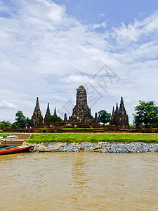 泰国Ayutthaya的佛教修道院石头信仰寺庙旅行旅游文化宗教精神宝塔地标图片