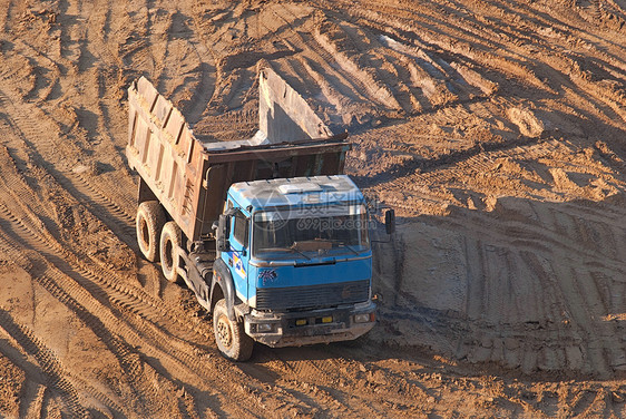 垃圾卡车基础地面自卸车工地基坑机器商业机械建筑小费图片