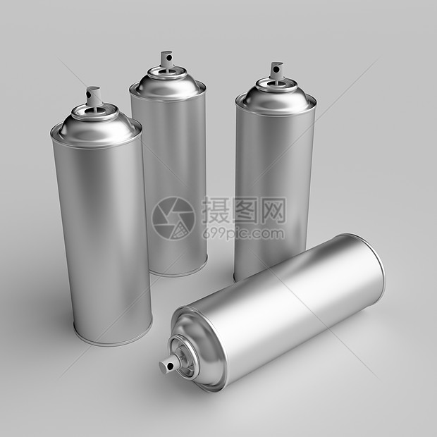 喷雾可以计算机瓶子灰色金属喷雾罐空白团体除臭剂插图图片