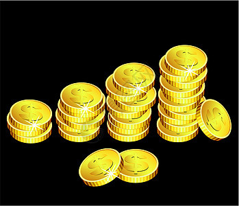 向量金硬币储蓄货币宝藏火花信用财富金子库存商业投资图片