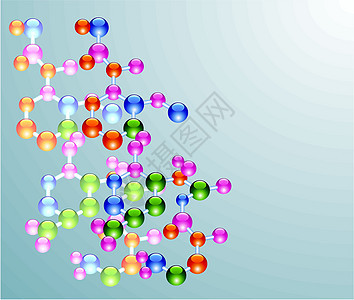 矢量抽象分子白色橙子物理粒子教育团体技术绿色生物科学图片