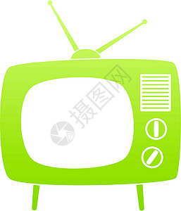 绿色反向 tv 设置的矢量符号图片