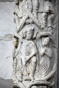 Lucca  来自圣马丁大教堂外墙的详情狮子艺术浮雕雕塑建筑学宽慰教会图片