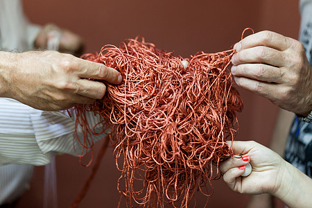 手织生丝线牙线材料奢华火鸡手工棉布织物纤维线条细绳图片