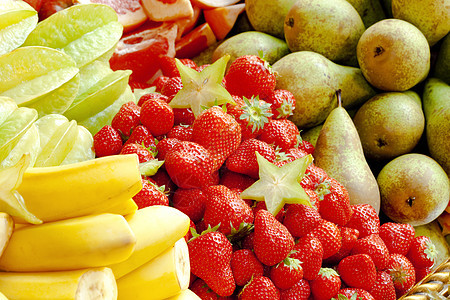 水果杂类异国绿色食物团体黄色饮食红色热带情调浆果图片
