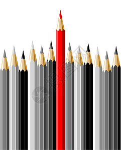 铅笔 领导力概念叛乱人群教育木头团队商业工具红色宏观领导者图片