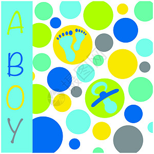 婴儿新生儿出生通知卡片男孩带婴儿脚 假A图片