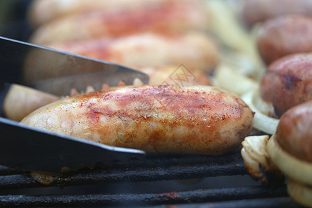 烤香肠烧烤食物牛扒木炭猪肉烹饪香肠火焰图片