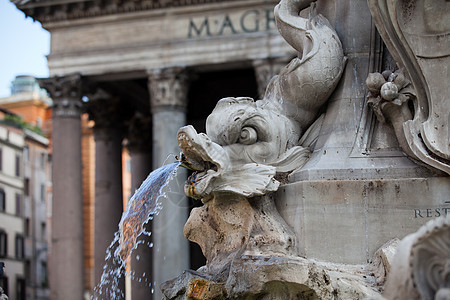 意大利罗马广场巴洛克喷泉的雕塑细节来源正方形建筑装饰建筑学历史性风格古董雕像旅游图片