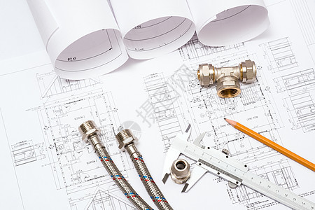 管道和水管图画 建筑废生维修木匠工作工程师承包商办公室袖子建筑学金属草图图片