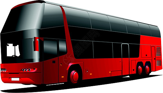 新伦敦双双Decker红色公交车 矢量插图图片