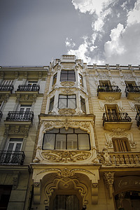 马德里Gran Via街的典型建筑外墙 马德里图片