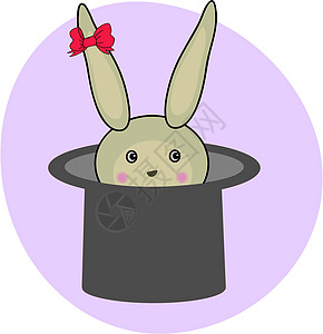 兔子和魔术师帽子数码棍棒星星召唤插图魔法影像背景图片