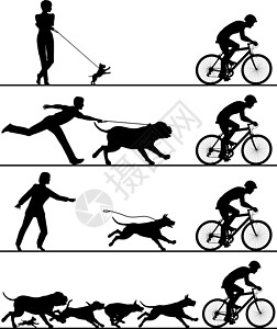 狗和骑自行车者图片