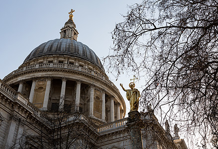 伦敦圣保罗大教堂公会天际宗教地标纪念碑英语建筑物雕像石头建筑建筑学图片