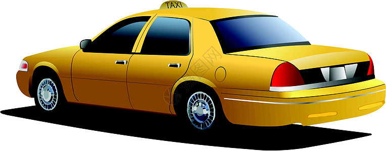 纽约黄色出租车 矢量插图背景图片