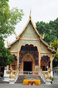 清迈泰国寺庙历史性旅行建筑学宗教佛教徒建筑图片