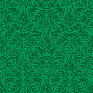 绿色无缝绿模式壁纸插图墙纸丝绸花纹装饰品艺术花卉背景图片