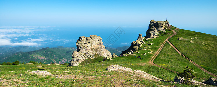 山岳的美丽全景流星旅游旅行风景国家公园顶峰爬坡蓝色悬崖图片