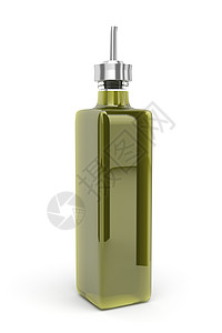 橄榄油瓶蔬菜烹饪瓶子玻璃处女液体食物绿色背景图片