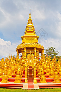 泰国500个顶级塔神社宗教雕像历史地标佛教徒祷告蓝色艺术天空图片