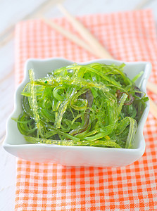 chuka沙拉海鲜午餐食物竹卡餐厅蔬菜坚果海藻文化饮食图片