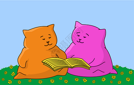 卡通动物读这本书故事阅读圣经草地幼兽孩子插图图书馆文学婴儿图片