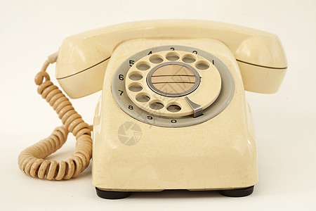 古代电话古董黄色电缆拨号历史办公室商业听筒图片