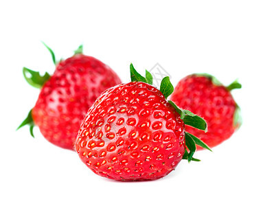 美丽的红红色新鲜的菜草莓 有叶子 白背景孤立无援绿色白色浆果食物工作室美食团体饮食水果果味图片
