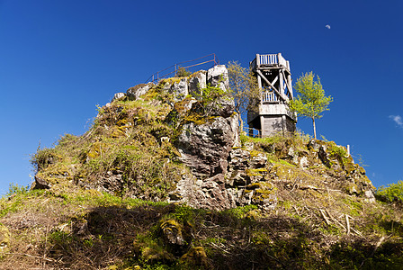 登山旅行小道Eifelsteig上牧歌山峰火山外表山脉顶峰足迹踪迹首脑远足图片