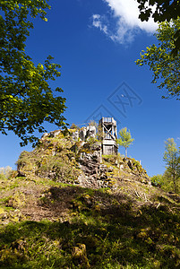 登山旅行小道Eifelsteig上树木外表森林牧歌山峰首脑山脉顶峰足迹踪迹图片