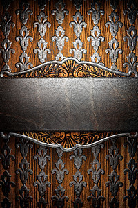 木本底金属金属框架风格艺术插图抛光装饰木头反射装饰品图片