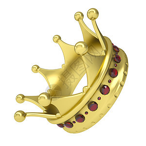 金冠装饰红宝石金子波峰公主贵族国王古董珍珠王国典礼插图图片