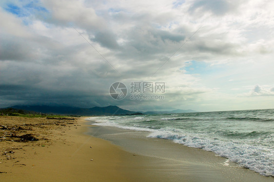 波浪天空山脉水平海洋侵蚀彩色旅游照片闲暇图片