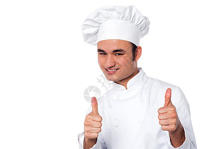 食物很好吃 跟紧了微笑餐饮手势面包师商业厨师工作男人职业男性图片