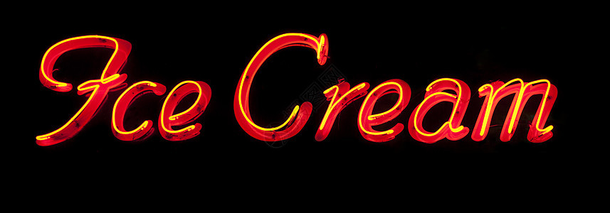 冰淇淋奶油月亮标志午餐荧光餐厅红色展示黑色食物甜点背景图片