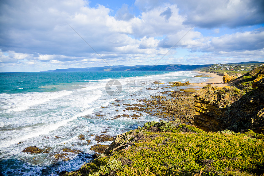 大大洋路2日落太阳海景海洋晴天热带地平线海岸支撑蓝色图片