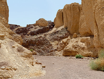 以色列沙漠峡谷的风景漫步图片