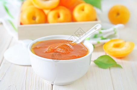 果酱和杏仁静物作品明胶橙子果味饮食食物植物横截面健康饮食图片