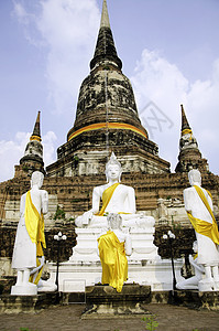 泰国Ayuthaya省寺庙文化吸引力国王游客旅游历史宝塔地标雕塑教派图片