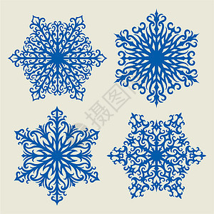 雪花薄片绘画水晶庆典降雪星星季节天气蓝色插图图片