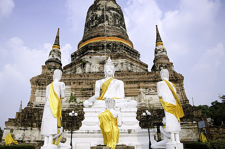 泰国Ayutthaya的佛像历史雕塑地标寺庙首都佛塔雕像文化旅行游客图片