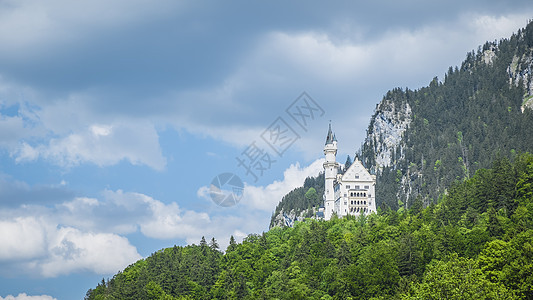 德国新施旺斯坦巴伐利亚城堡旅行大厦森林国王季节建筑学全景地标风格旅游图片